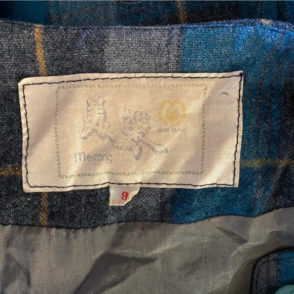 Vintage Mei Lung Meirong Wool Plaid Jacket Button-Up Blazer - Picture 6 of 7